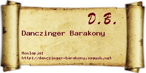 Danczinger Barakony névjegykártya